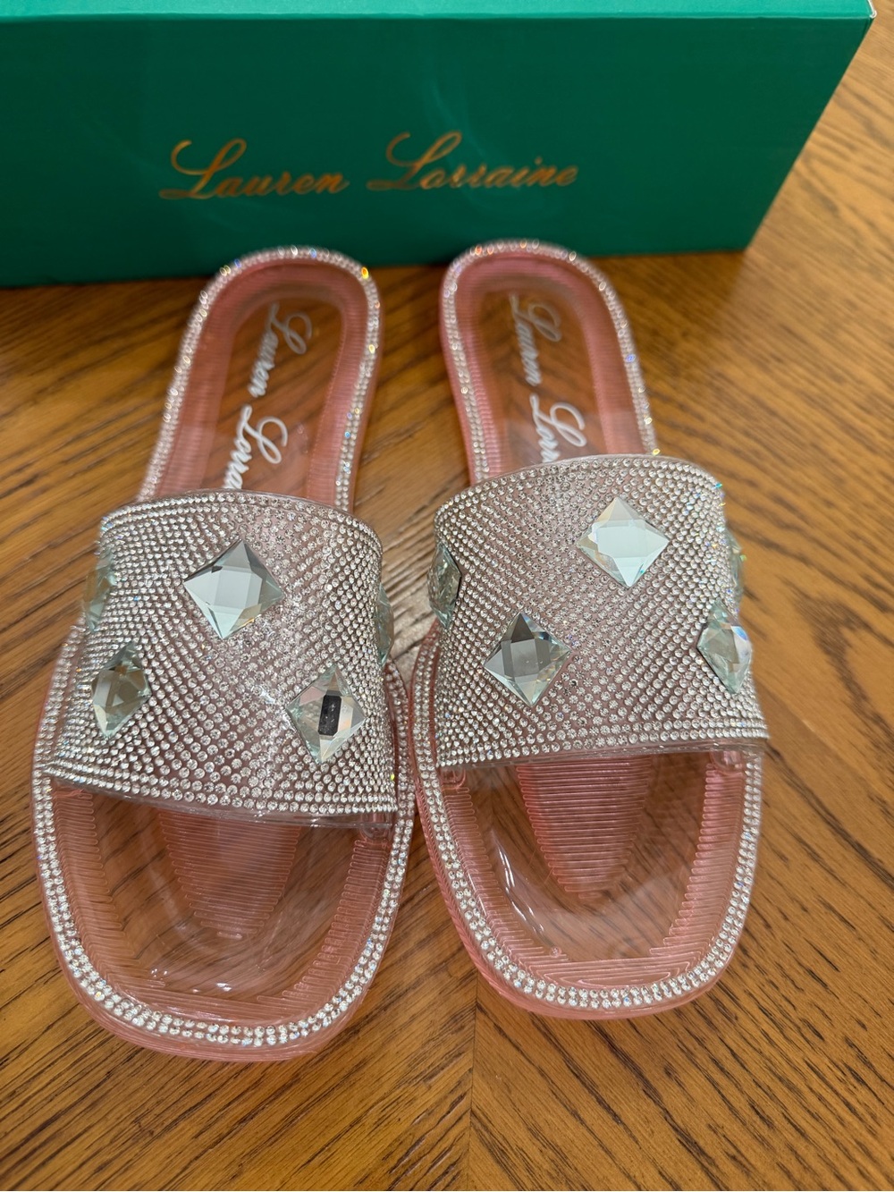 Pink Bling Slide Sandal by Lauren Lorraine NWT